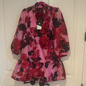 Tuckernuck Cerise Blossom Jacquard Palmerston Dress NWT